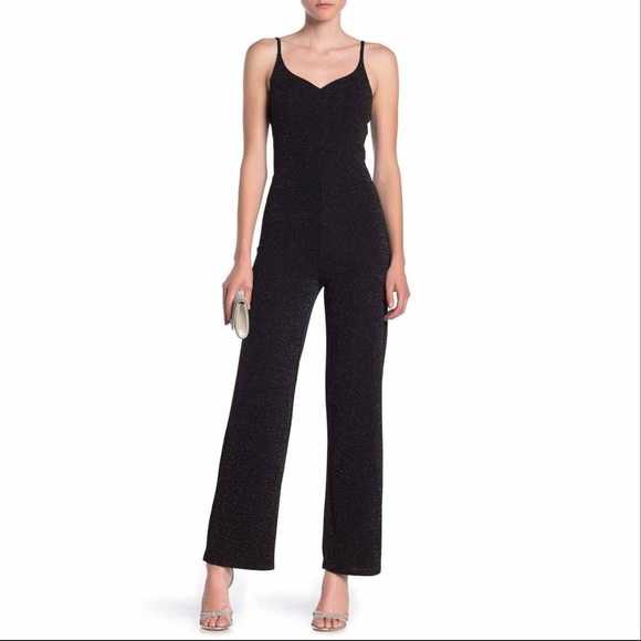 max & ash Pants - NWT MAX & ASH Metallic V-Neck Jumpsuit